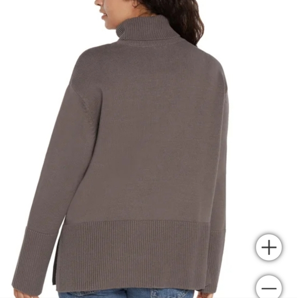 ❤️Gap Turtleneck Sweater Women's Small Brown Split Hem Chunky Knit Ribbed NWT - Picture 3 of 12